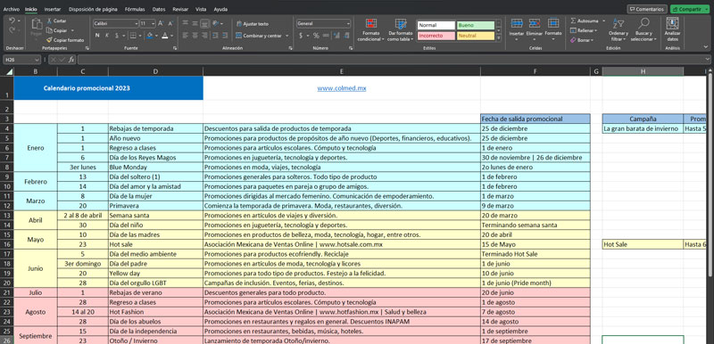 Calendario de Marketing 2023
